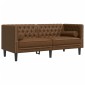 vidaXL Καναπές Διθέσιος Chesterfield με Στηρίγματα Συνθετικό Καστόρι