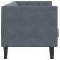 vidaXL Καναπές Τριθέσιος Chesterfield + Στηρίγματα Σκούρο Γκρι Βελούδο