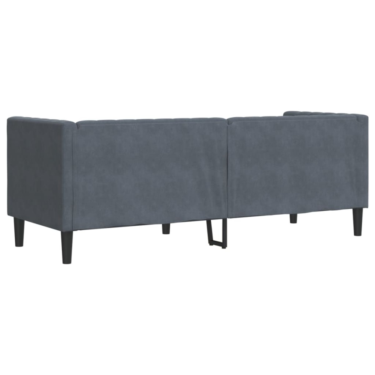 vidaXL Καναπές Τριθέσιος Chesterfield + Στηρίγματα Σκούρο Γκρι Βελούδο