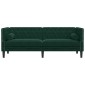vidaXL Καναπές Τριθέσιος Chesterfield + Στηρίγματα Σκ. Πράσινο Βελούδο