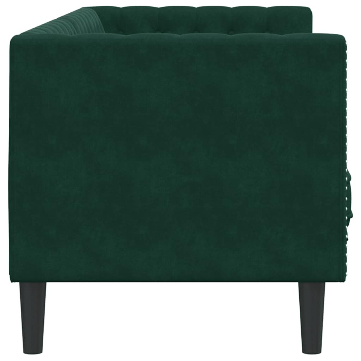 vidaXL Καναπές Τριθέσιος Chesterfield + Στηρίγματα Σκ. Πράσινο Βελούδο