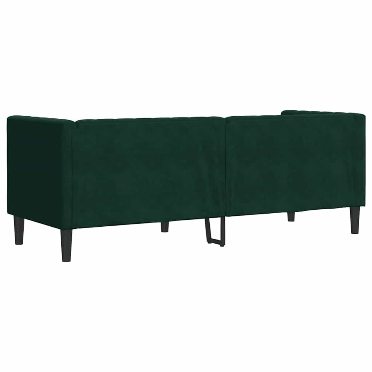 vidaXL Καναπές Τριθέσιος Chesterfield + Στηρίγματα Σκ. Πράσινο Βελούδο