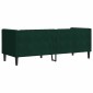 vidaXL Καναπές Τριθέσιος Chesterfield + Στηρίγματα Σκ. Πράσινο Βελούδο
