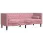 vidaXL Καναπές Διθέσιος Chesterfield με Στηρίγματα Ροζ Βελούδο