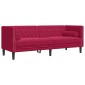 vidaXL Καναπές Διθέσιος Chesterfield με Στηρίγματα Μπορντό Βελούδο