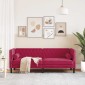 vidaXL Καναπές Διθέσιος Chesterfield με Στηρίγματα Μπορντό Βελούδο