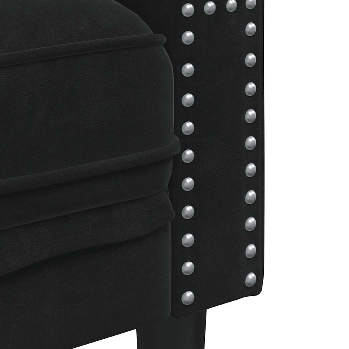 vidaXL Καναπές Διθέσιος Chesterfield με Στηρίγματα Μαύρο Βελούδο