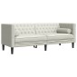 vidaXL Καναπές Διθέσιος Chesterfield με Στηρίγματα Κρεμ Βελούδο