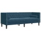 vidaXL Καναπές Διθέσιος Chesterfield με Στηρίγματα Μπλε Βελούδο
