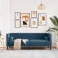 vidaXL Καναπές Διθέσιος Chesterfield με Στηρίγματα Μπλε Βελούδο