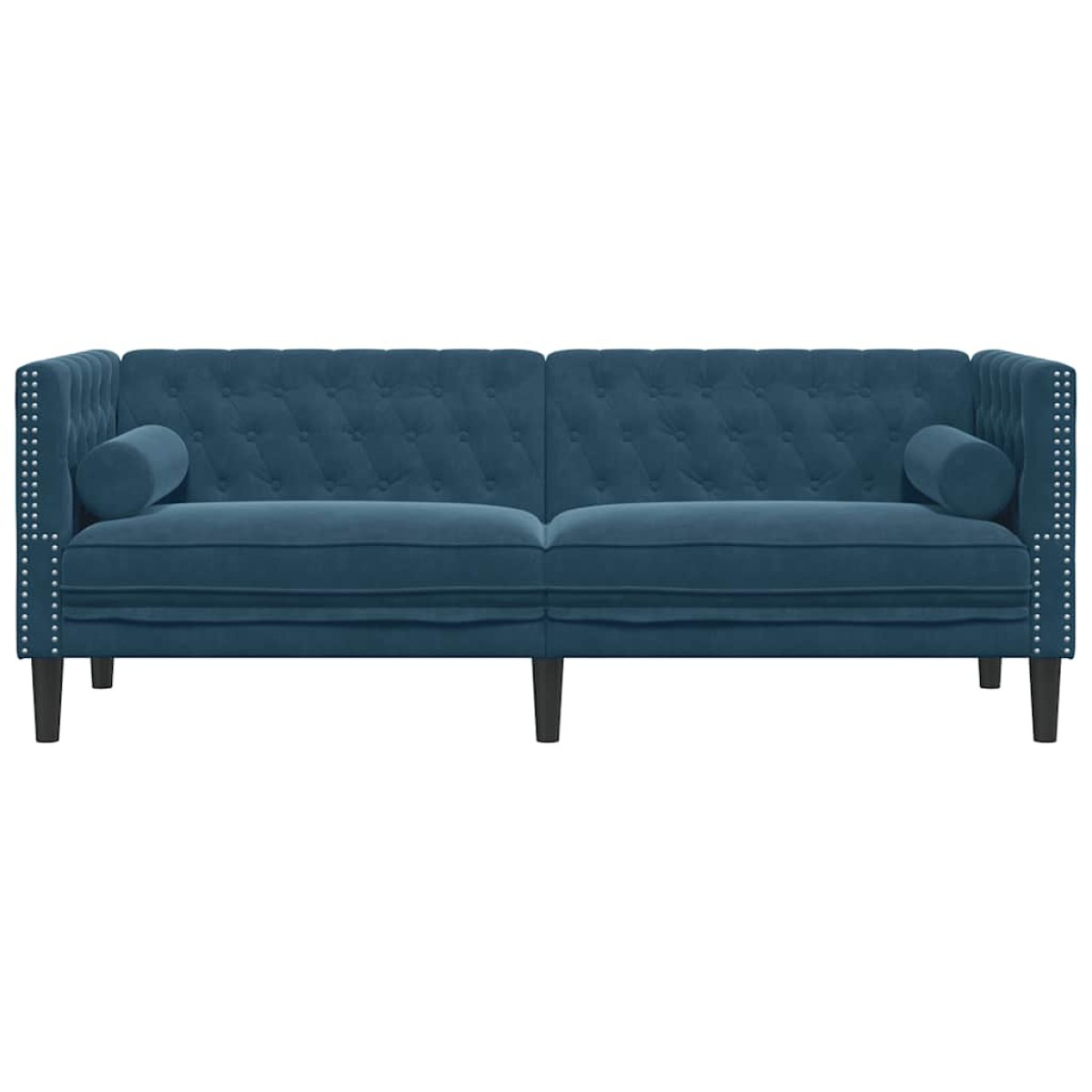 vidaXL Καναπές Διθέσιος Chesterfield με Στηρίγματα Μπλε Βελούδο