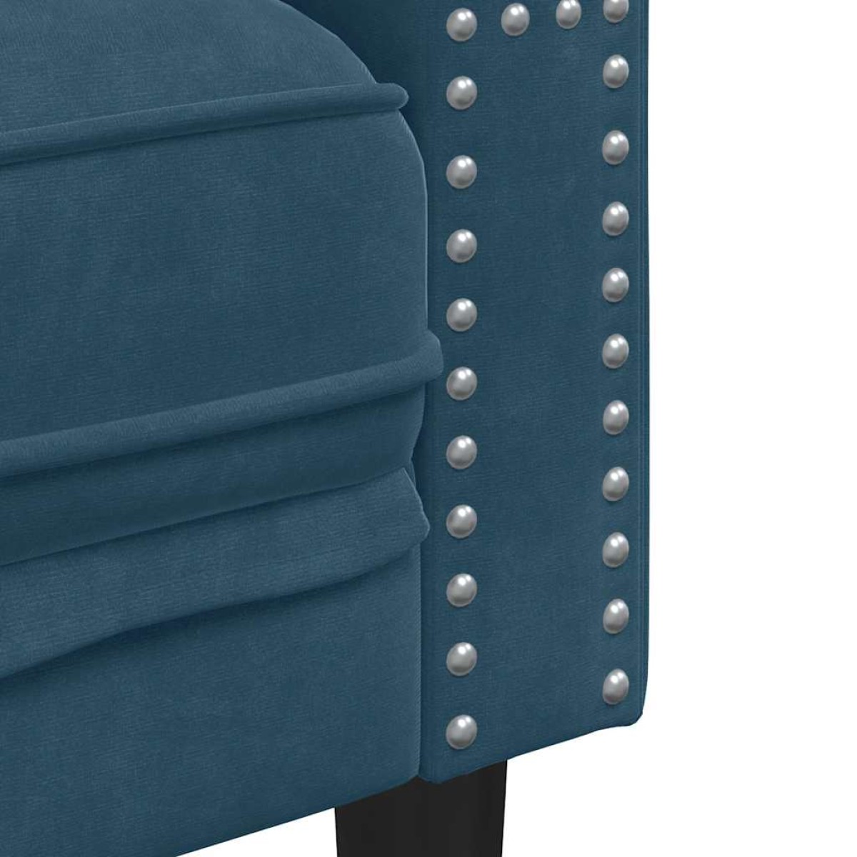 vidaXL Καναπές Διθέσιος Chesterfield με Στηρίγματα Μπλε Βελούδο