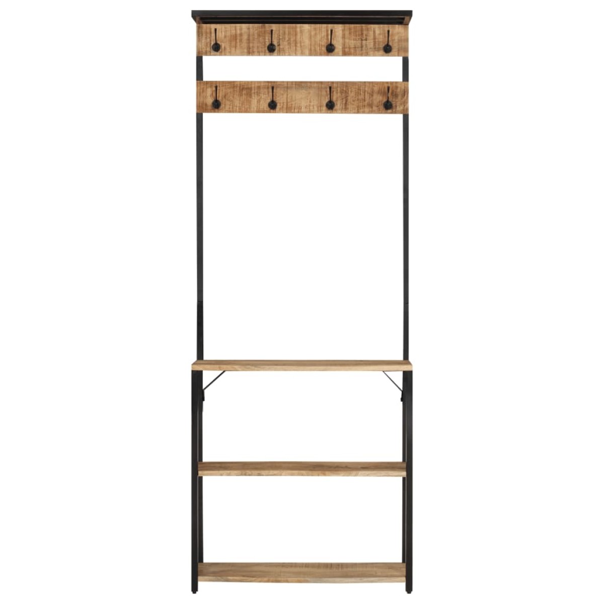 vidaXL Καλόγερος Χώρο Αποθ. Παπουτσιών 68x30x182 εκ Μασίφ Ακατ. Μάνγκο