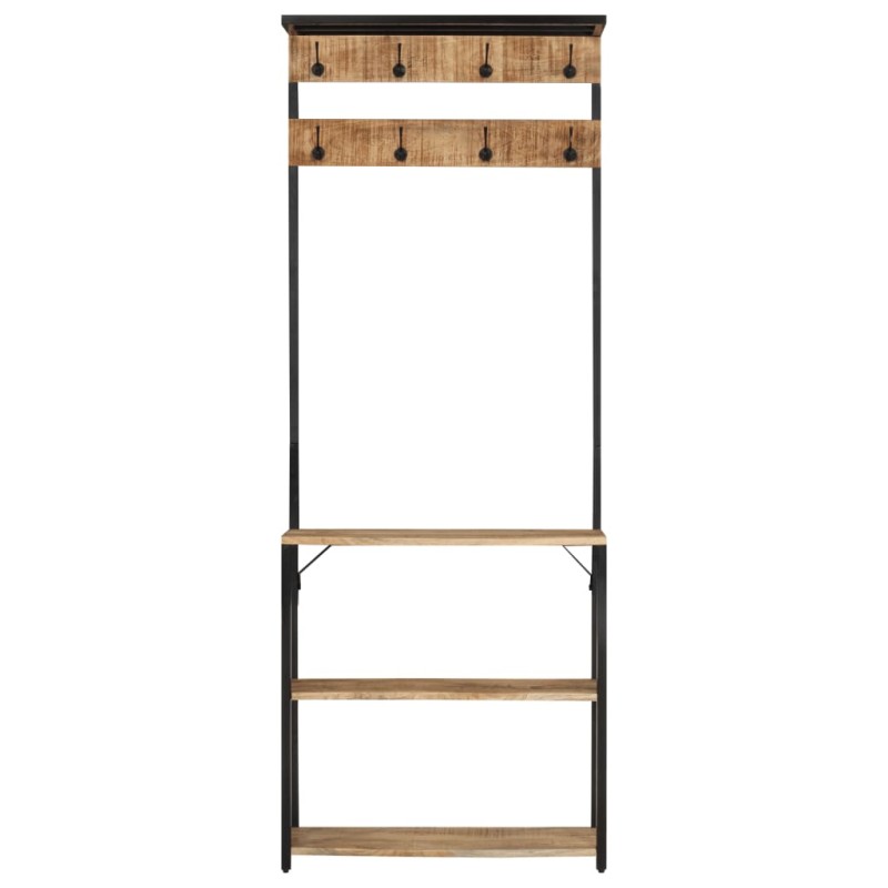 vidaXL Καλόγερος Χώρο Αποθ. Παπουτσιών 68x30x182 εκ Μασίφ Ακατ. Μάνγκο