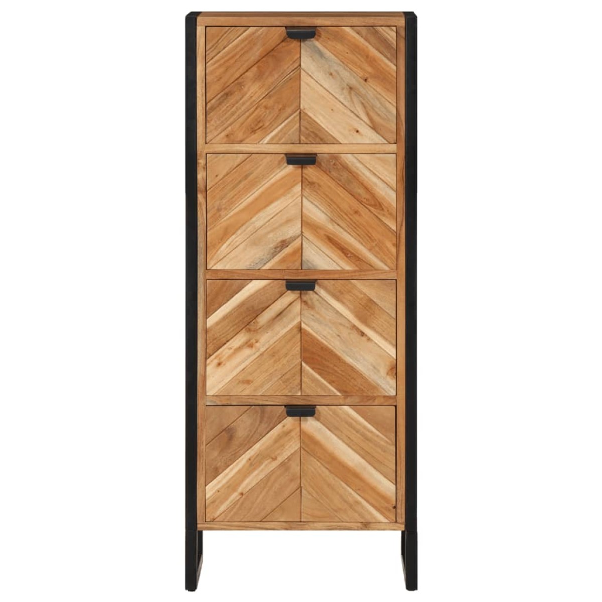 vidaXL Ντουλάπι Μπάνιου 40x30x100 εκ. από Μασίφ Ξύλο Ακακίας / Σίδερο