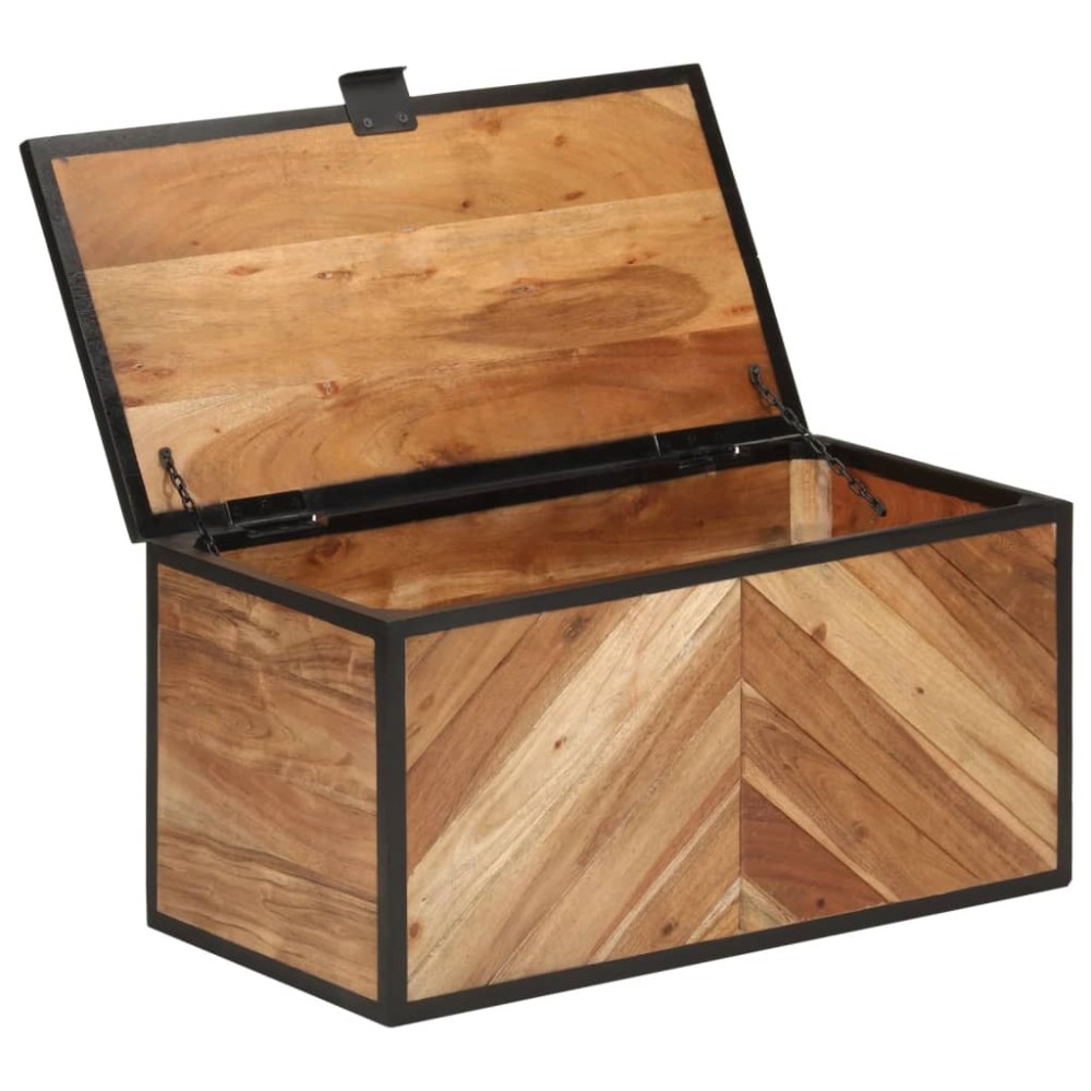 vidaXL Κουτί Αποθήκευσης 60x30x30 εκ. Μασίφ Ξύλο Ακακίας/Σίδερο