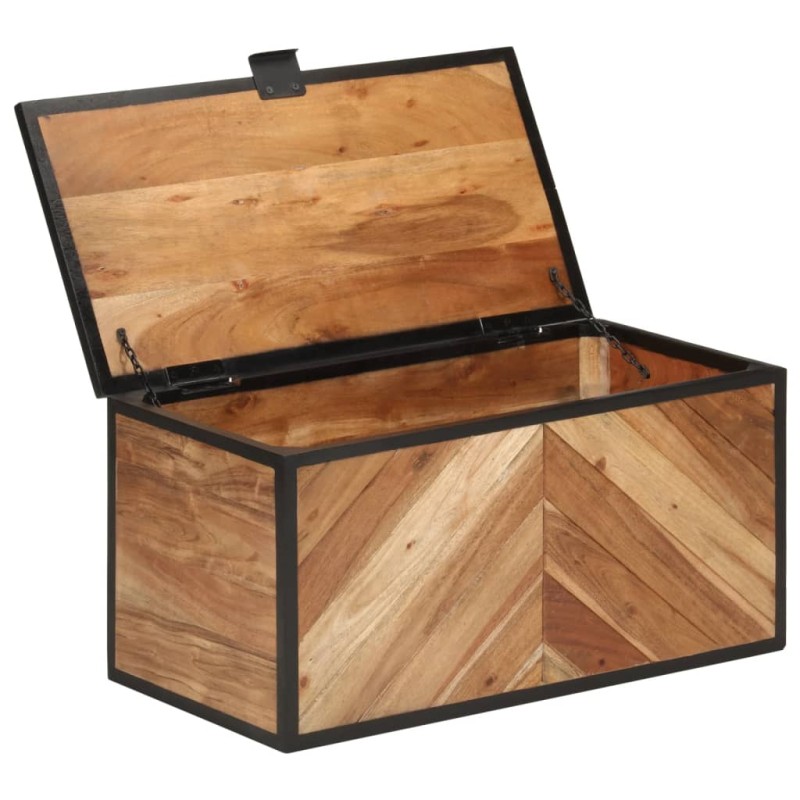 vidaXL Κουτί Αποθήκευσης 60x30x30 εκ. Μασίφ Ξύλο Ακακίας/Σίδερο
