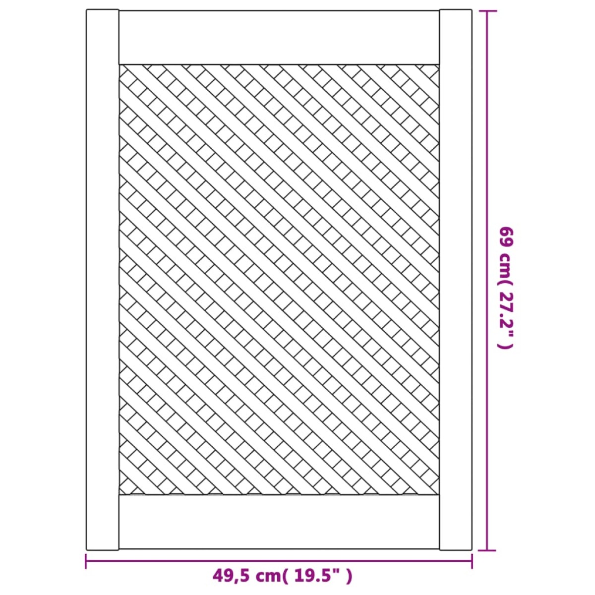 vidaXL Πορτάκια με Περσίδες 2 Τεμ. 49,5x69 εκ. από Μασίφ Ξύλο Πεύκου
