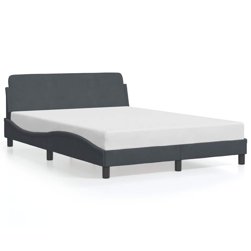 vidaXL Πλαίσιο Κρεβατιού Dover Σκ. Γκρι 137x190 εκ. Βελούδινο