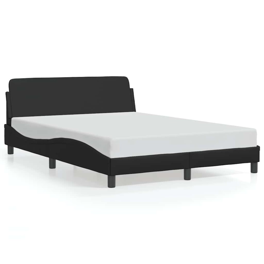 vidaXL Πλαίσιο Κρεβατιού Dover Μαύρο 137x190 εκ. Συνθετικό Δέρμα