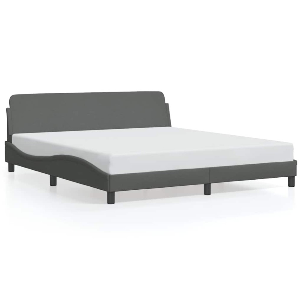 vidaXL Πλαίσιο Κρεβατιού Dover Σκούρο Γκρι 152x203 εκ.Υφασμάτινο