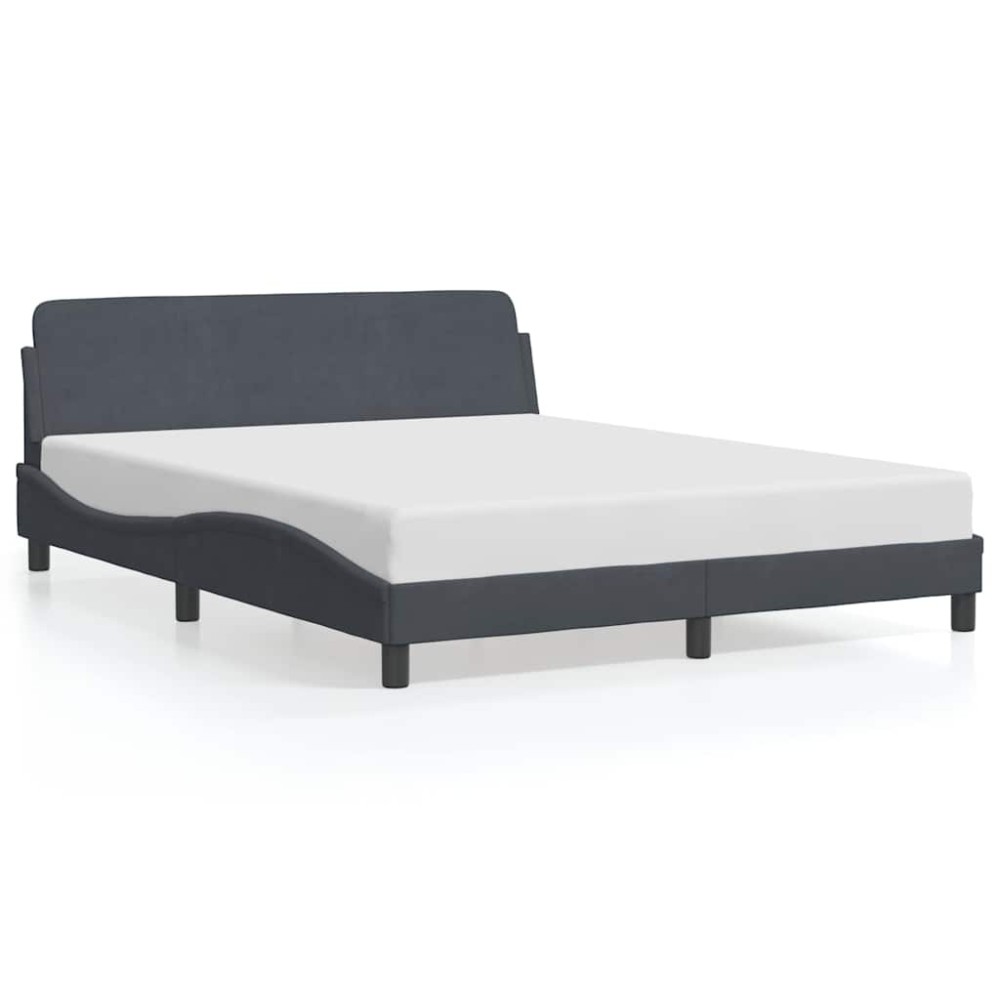 vidaXL Πλαίσιο Κρεβατιού Dover Σκ. Γκρι 152x203 εκ. Βελούδινο