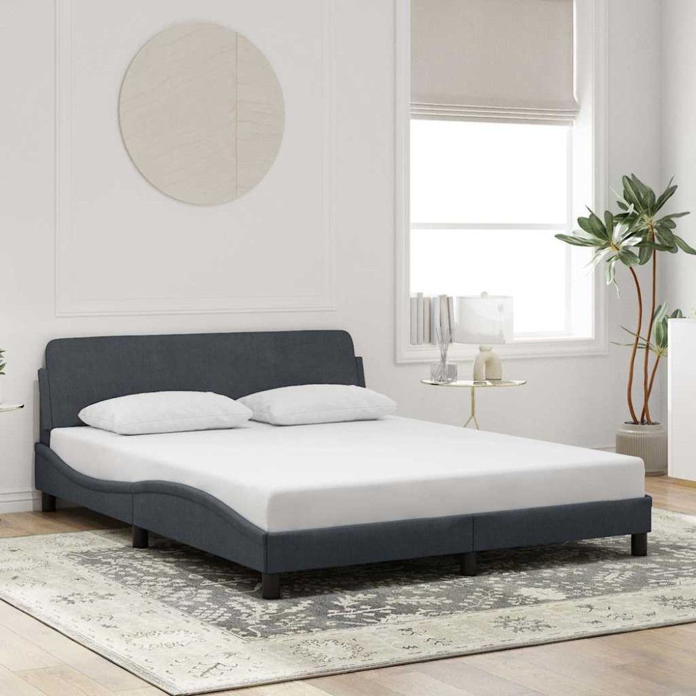 vidaXL Πλαίσιο Κρεβατιού Dover Σκ. Γκρι 152x203 εκ. Βελούδινο