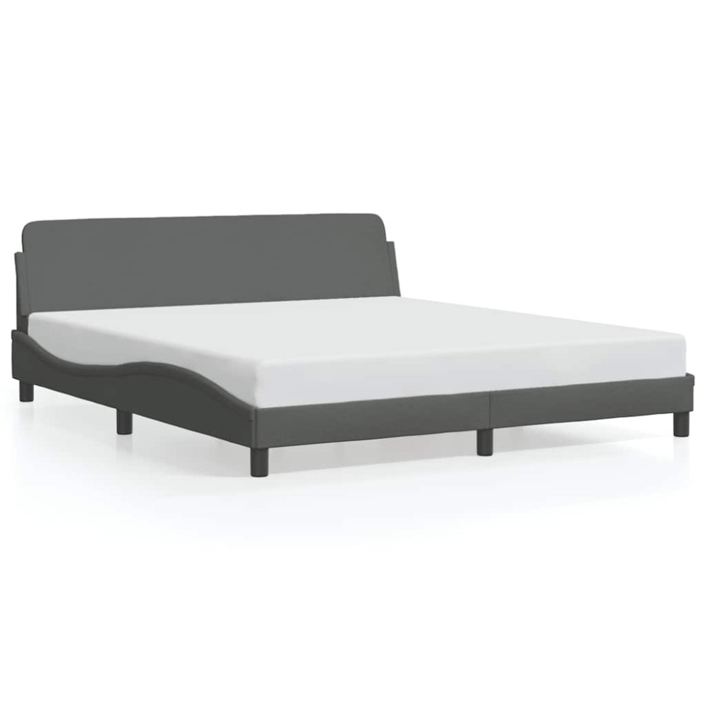 vidaXL Πλαίσιο Κρεβατιού Dover Σκούρο Γκρι 183x213 εκ.Υφασμάτινο