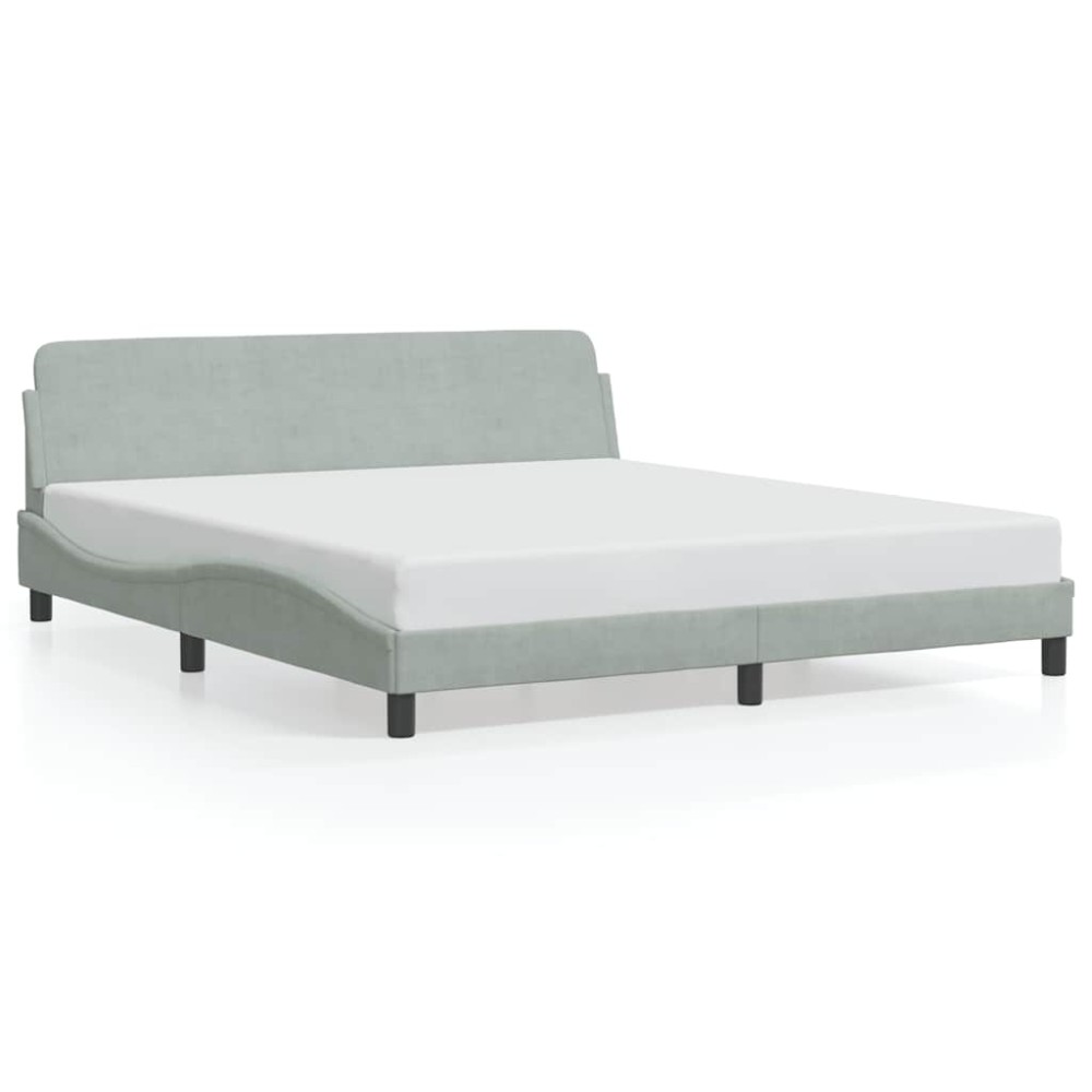 vidaXL Πλαίσιο Κρεβατιού Dover Αν. Γκρι 183x213 εκ. Βελούδινο