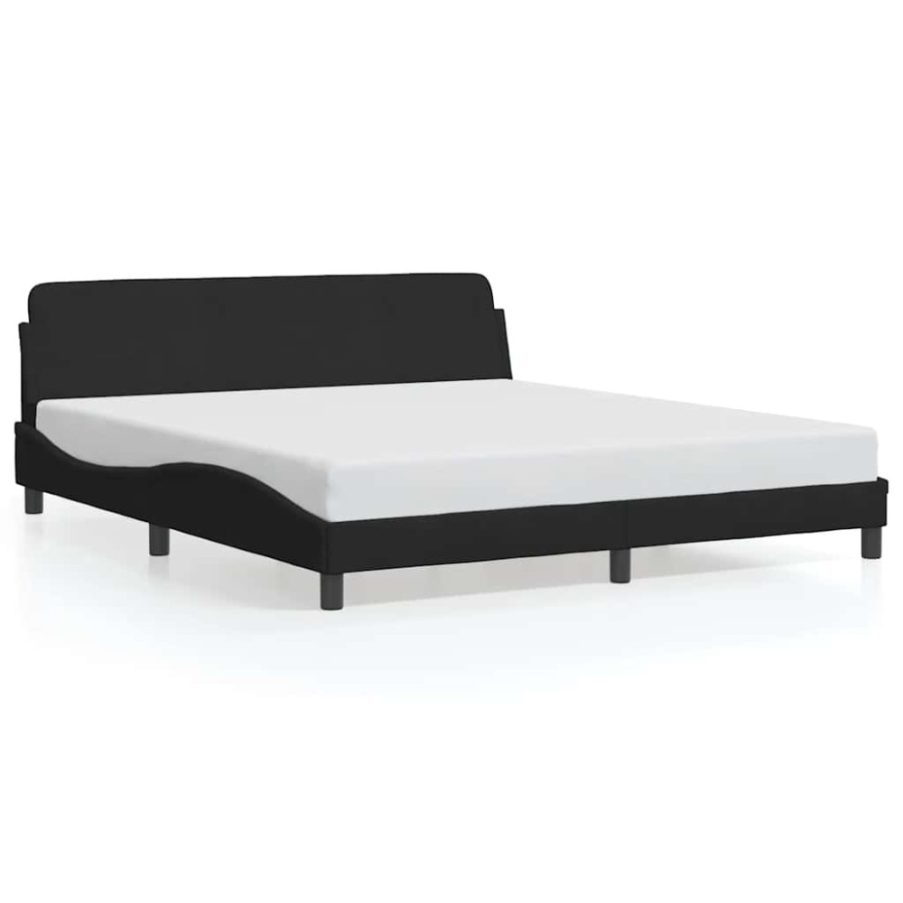 vidaXL Πλαίσιο Κρεβατιού Dover Μαύρο 183x213 εκ Συνθ. Δέρμα
