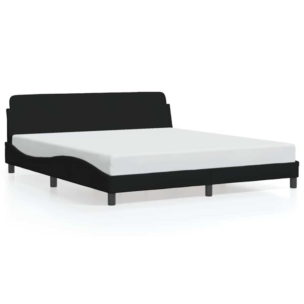 vidaXL Πλαίσιο Κρεβατιού Dover Μαύρο 180x200 εκ. Υφασμάτινο