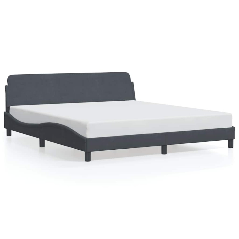 vidaXL Πλαίσιο Κρεβατιού Dover Σκούρο Γκρι 180x200 εκ. Βελούδο
