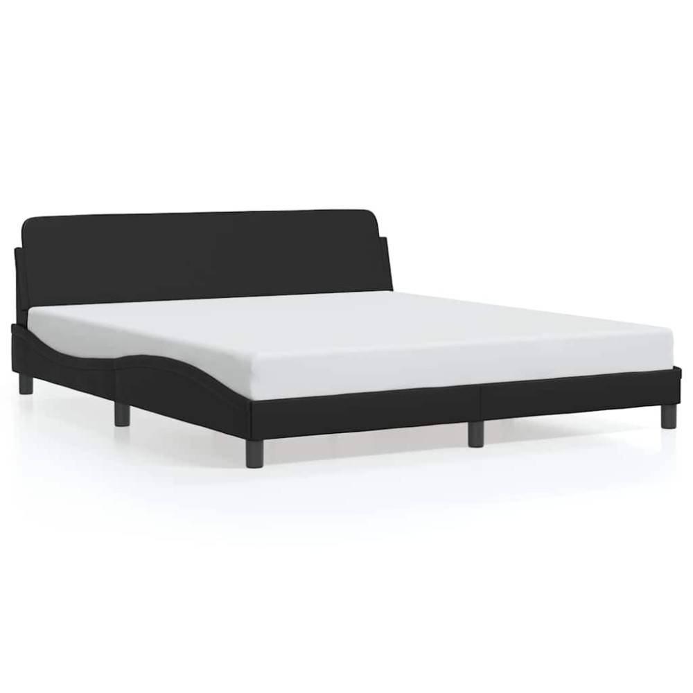 vidaXL Πλαίσιο Κρεβατιού Dover Μαύρο 180x200 εκ. από Συνθετικό Δέρμα