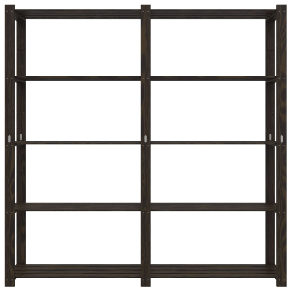 vidaXL Ραφιέρα με 5 Ράφια Μαύρο 170 x 38 x 170 εκ. Μασίφ Ξύλο Πεύκου