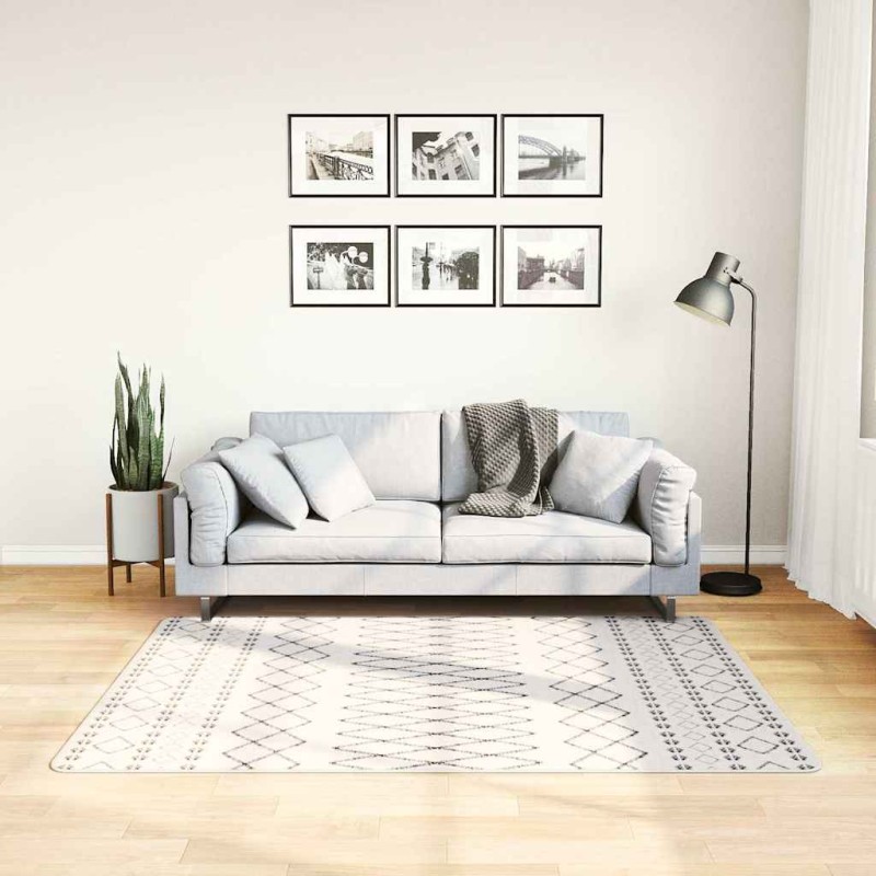 vidaXL Χαλί Πλενόμενο Μαύρο και Λευκό 120 x 170 εκ.