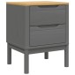 vidaXL Κομοδίνο FLORO Γκρι 45 x 39 x 57 εκ. από Μασίφ Ξύλο Πεύκου