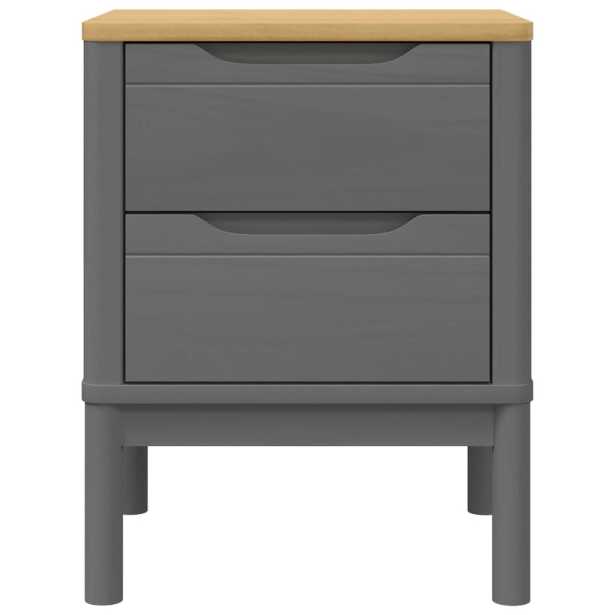 vidaXL Κομοδίνο FLORO Γκρι 45 x 39 x 57 εκ. από Μασίφ Ξύλο Πεύκου