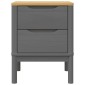 vidaXL Κομοδίνο FLORO Γκρι 45 x 39 x 57 εκ. από Μασίφ Ξύλο Πεύκου