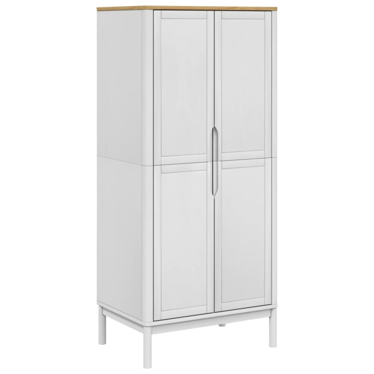 vidaXL Ντουλάπα FLORO Λευκή 77 x 53 x 171 εκ. από Μασίφ Ξύλο Πεύκου