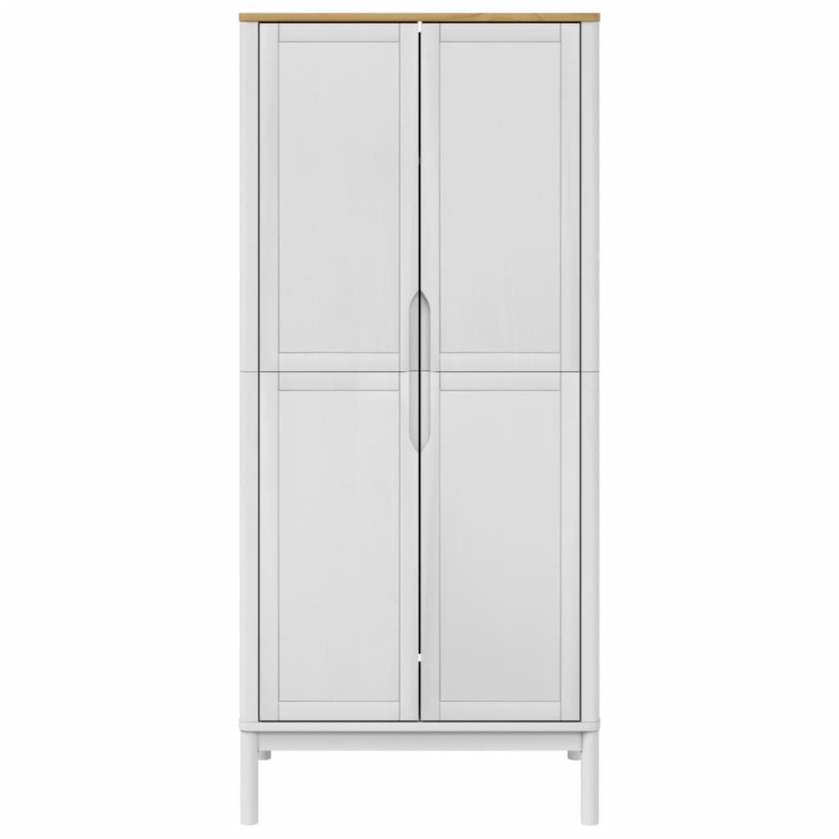 vidaXL Ντουλάπα FLORO Λευκή 77 x 53 x 171 εκ. από Μασίφ Ξύλο Πεύκου