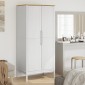 vidaXL Ντουλάπα FLORO Λευκή 77 x 53 x 171 εκ. από Μασίφ Ξύλο Πεύκου
