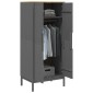 vidaXL Ντουλάπα FLORO Γκρι 77 x 53 x 171 εκ. από Μασίφ Ξύλο Πεύκου