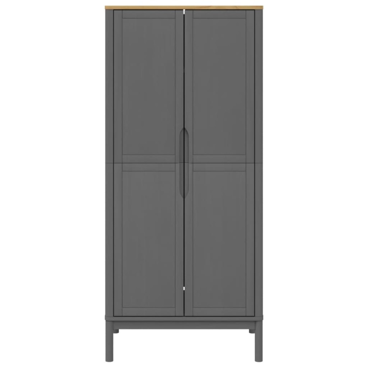 vidaXL Ντουλάπα FLORO Γκρι 77 x 53 x 171 εκ. από Μασίφ Ξύλο Πεύκου