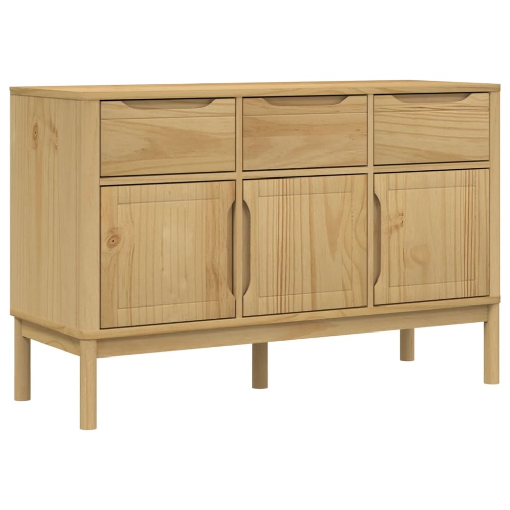 vidaXL Ντουλάπι FLORO Καφέ 114 x 43 x 74 εκ. από Μασίφ Ξύλο Πεύκου
