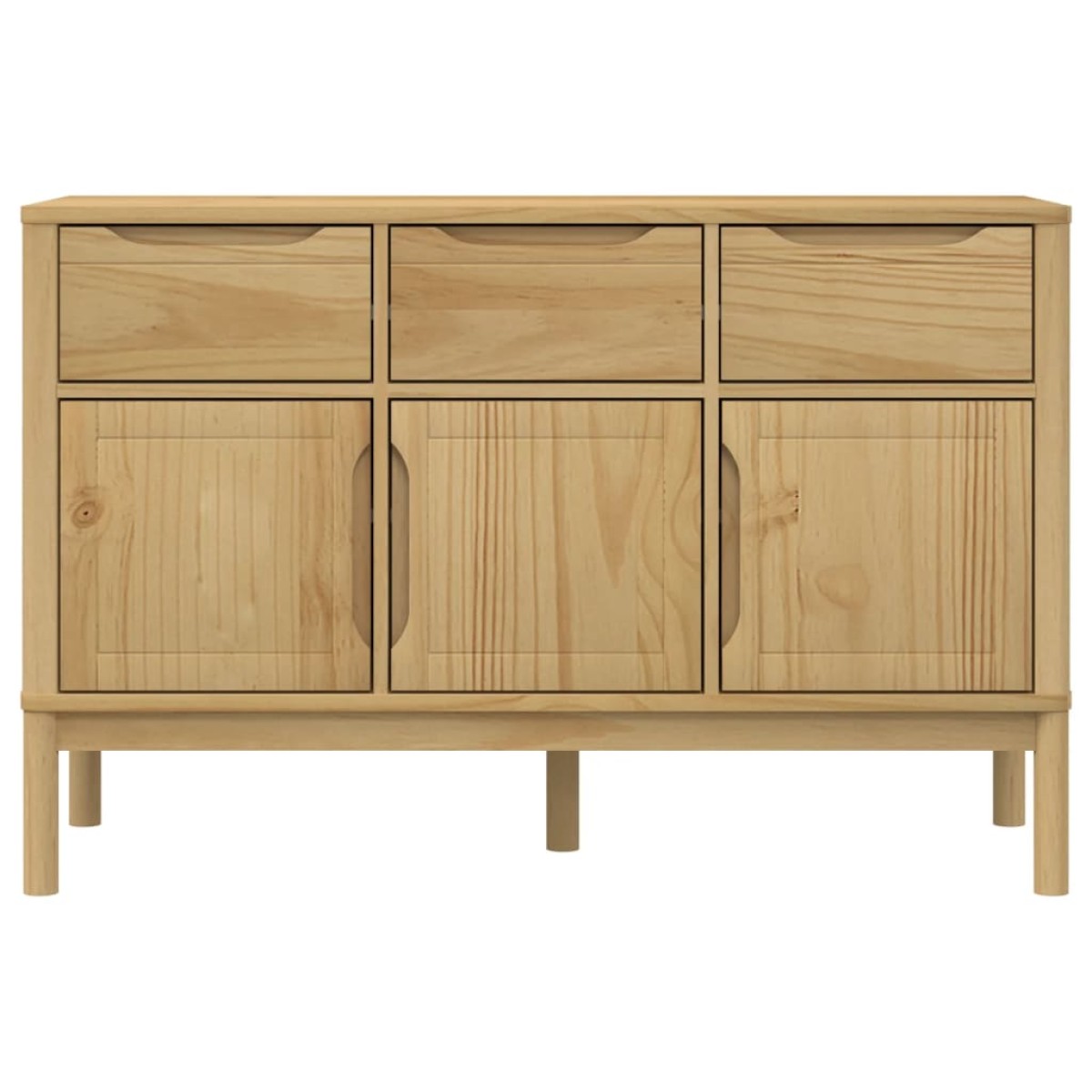 vidaXL Ντουλάπι FLORO Καφέ 114 x 43 x 74 εκ. από Μασίφ Ξύλο Πεύκου