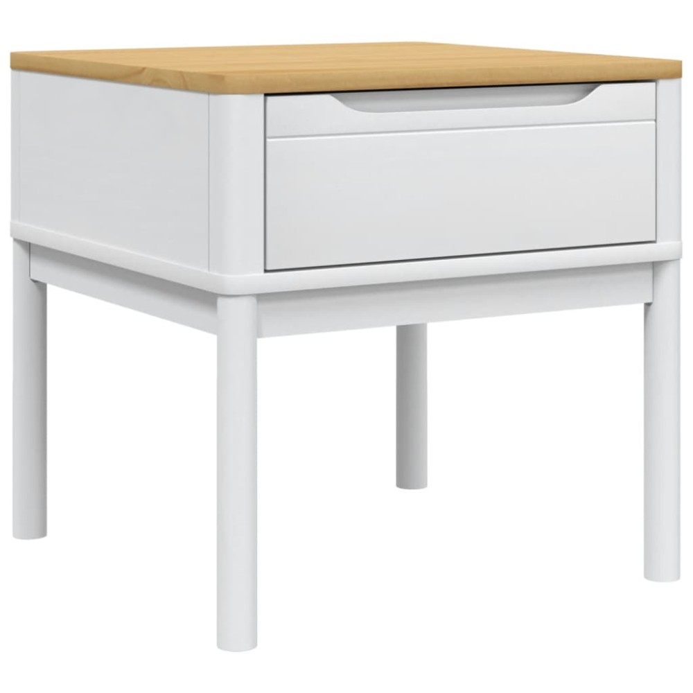 vidaXL Τραπεζάκι FLORO Λευκό 55x55x54 εκ από Μασίφ Ξύλο Πεύκου