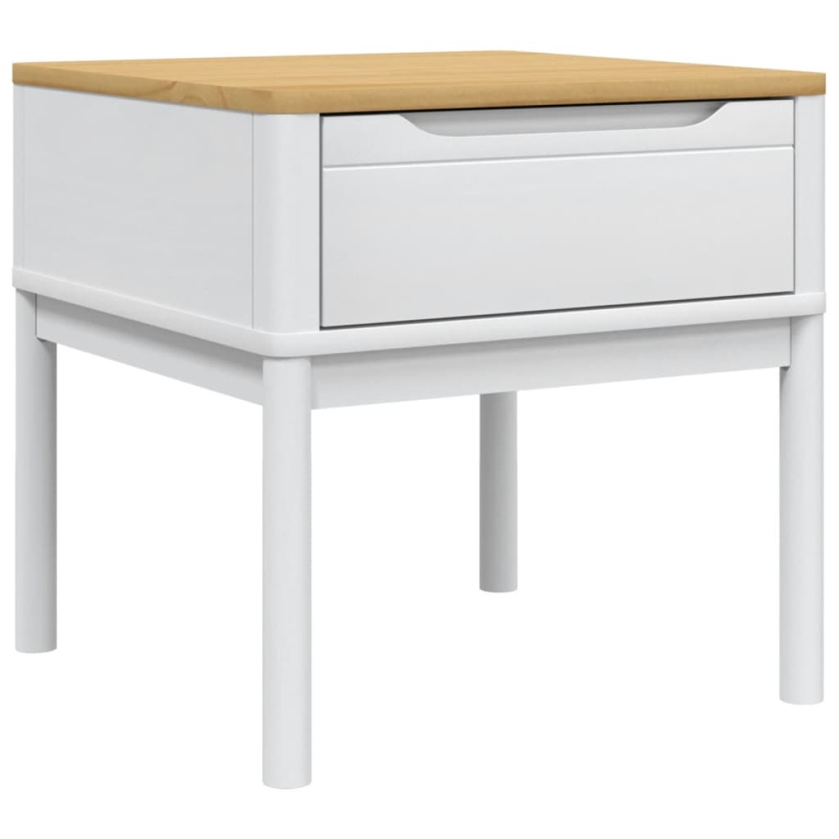 vidaXL Τραπεζάκι FLORO Λευκό 55x55x54 εκ από Μασίφ Ξύλο Πεύκου