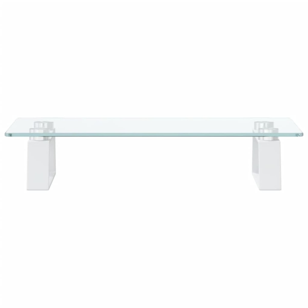 vidaXL Βάση Οθόνης Λευκή 40 x 20 x 8 εκ. από Ψημένο Γυαλί και Μέταλλο