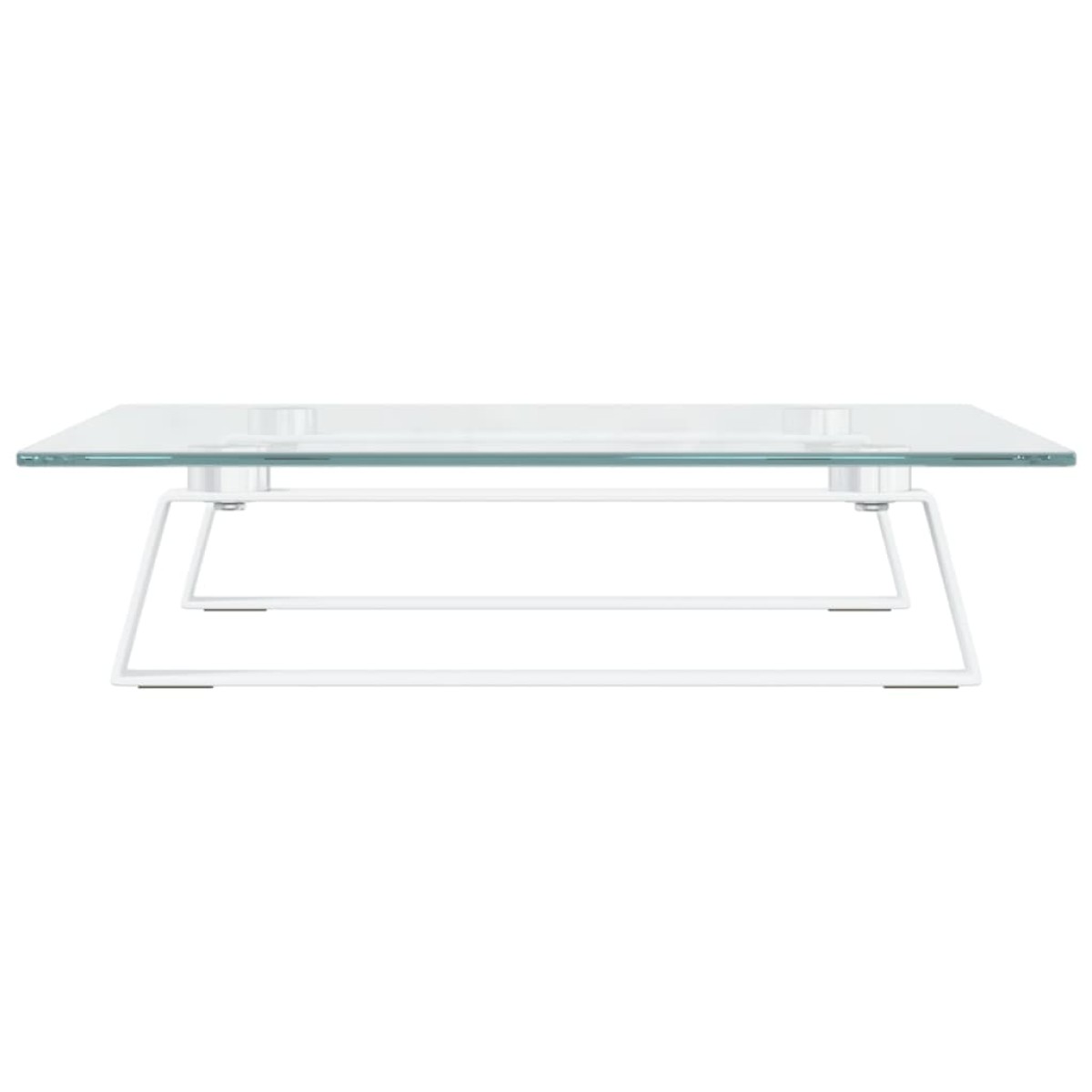 vidaXL Βάση Οθόνης Λευκή 40 x 35 x 8 εκ. από Ψημένο Γυαλί και Μέταλλο