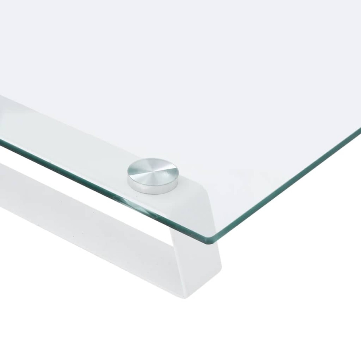vidaXL Βάση Οθόνης Λευκή 80 x 35 x 8 εκ. από Ψημένο Γυαλί και Μέταλλο